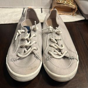 Gray sperry sneakers